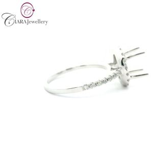 แหวนฮาโลสีทองคำขาว AU750 18K ทรงวงรี0.75CT คลาสสิกพร้อมเพชรธรรมชาติสำหรับงานแต่งงานหรืองานเลี้ยง - Product Image 4