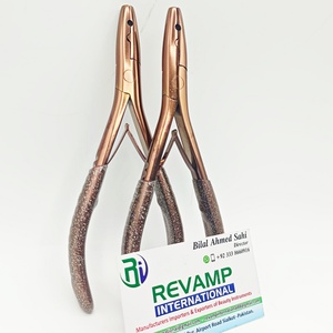 Professional Rose Gold Single Hole Hair <b>Extension</b> Pliers for Micro Ring / Nano <b>Bead</b> <b>Extensions</b> Stainless Steel OEM Rubber Grip - Product Image 5