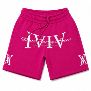 Shorts de survêtement streetwear premium en molleton bouclette de coton épais, décontractés, couleur unie, brodés pour homme - Product Image 3