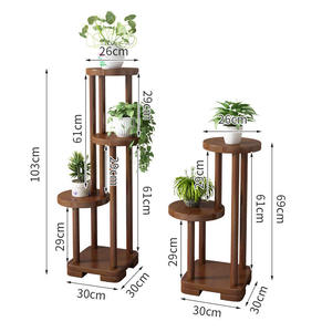 Modern Wooden <b>Flower</b> Stands Circular Design Indoor Plant Display Rack for Home Decor - Product Image 3