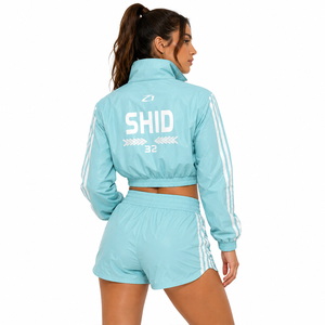 Ensemble tendance coupe courte coupe-vent et short pour femme, survêtement léger en nylon, sweats à capuche pour homme, vente en gros, personnalisable, marque privée, OEM, USA - Product Image 2