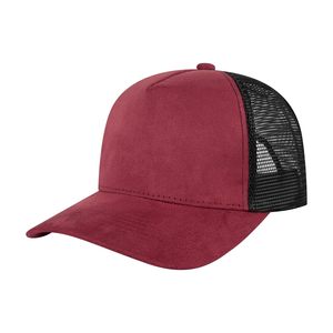 6-Panel Solid Baseball <b>Cap</b> Suede Front Mesh Back Unisex Adjustable Snapback <b>Hat</b> | Head Circumference 21.25-23.5 Inches - Product Image 1