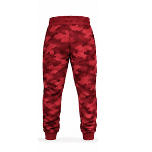 Unisex Dark Crimson <b>Red</b> Camouflage Tracksuit Full Zip <b>Hoodie</b> with Drawstring Jogger Pants Two Piece Casual Athletic Streetwear - Product Image 4
