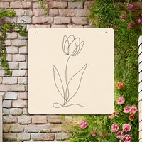 Décoration murale en métal, panneau en aluminium motif tulipe, impression artistique carrée en aluminium