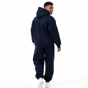 High Quality 500GSM Hoodie Set <b>Men</b> <b>Sweat</b> <b>suit</b> Custom Logo <b>Men</b> Hoodie Sweatpants Set Plain Tracksuit Cotton Fleece Jogger Set - Product Image 3