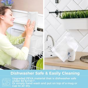 ถุงแซนวิชแบบใช้ซ้ำได้สำหรับใส่ในเครื่องล้างจาน, ถุงแช่แข็งขนาดควอร์ต, ถุงเก็บอาหารแบบใช้ซ้ำได้ - Product Image 5