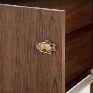 Lit Murphy en bois de pin taille Queen avec station d'alimentation et panneau décoratif en rotin couleur noyer - Product Image 4