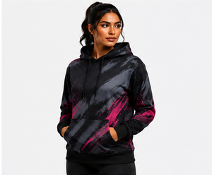 Sudadera con Capucha Personalizada para Mujer, Impresión por Sublimación, Patrón Geométrico, Rosa, Negro, Gris, Secado Rápido, Tejido de Poliéster, Manga Larga, OEM - Product Image 2