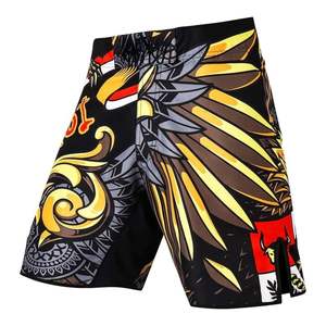 Ropa de Artes Marciales Totalmente Personalizada, Secado Rápido, Diseño Monocromático con Gráficos de Demonio, Shorts de MMA, Servicio OEM, Diseña Tus Propios Shorts de MMA - Product Image 4