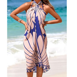 Pareo de Playa Estampado para Mujer, Envolvente y Ligero de Rayón Suave, Traje de Baño de Verano, Suministro al por Mayor OEM Personalizado - Product Image 4