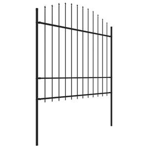 Valla de Jardín de Acero Negra con Punta de Lanza de 71.3"x68.9" y Puertas - Product Image 2