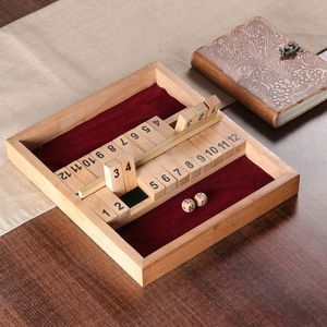 Juego de Mesa de Madera Tallada 'Cerrad la Caja' con Fichas Cuadradas Numeradas y Diseño Minimalista, Juego de Dados Familiar - Product Image 3