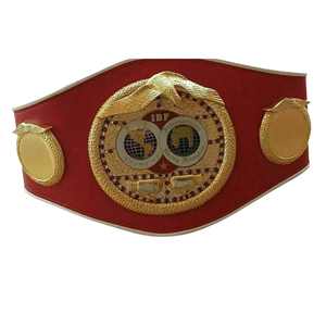 Cinturón de Campeonato Rojo Personalizable con Emblema Dorado, Cinturón de Título de Boxeo de Primera Calidad para Deportes y Coleccionistas - Product Image 5