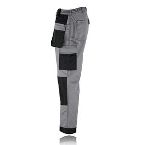 RICSA INTERNATIONAL Men's Gray <b>Black</b> Hi Visibility <b>Work</b> <b>Pants</b> Reinforced Knees Abrasion Resistant Reflective Polyester Uniform - Product Image 2