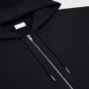 SISTAINSIO Men's <b>Black</b> <b>Zip</b>-<b>Up</b> <b>Hoodie</b> 100% Cotton French Terry Casual Hooded Sweatshirt Autumn Regular Fit - Product Image 6