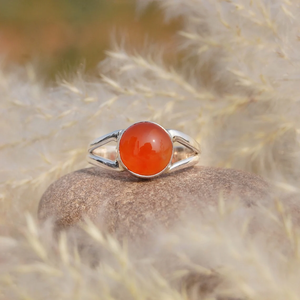 Carnelian Gemstone Midi <b>Ring</b> 925 Silver Handmade <b>Statement</b> <b>Ring</b> for Her Christmas Birthday Anniversary Gift <b>Ring</b> For Her - Product Image 3