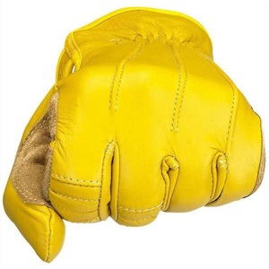 Tactical Leather Gloves Yellow Full Finger Outdoor Protection Men's Work Gloves - Product Image 2