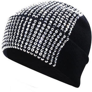 Low Moq Wholesale Rhinestone Knit Beanie for Women | Sparkly Crystal Winter Hat | Fashion Bling Beanie <b>Cap</b> Wholesale Supplie - Product Image 5