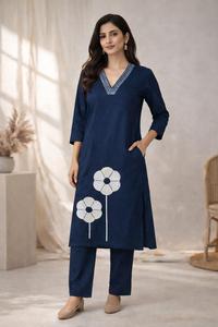 High Quality Geometric Printed Fabric Kurti Stylish Summer Wear kurti Indian Ethnic Apparel For Global Wholesale Markets - Product Image 5