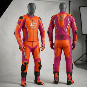 ชุดแจ็คเก็ตและกางเกงหนังสำหรับขี่มอเตอร์ไซค์แบบ unisex แขนยาว ระบายอากาศได้ดี เหมาะสำหรับฤดูหนาว น้ำหนัก 220 กรัม - Product Image 6