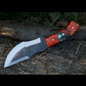 Damascus Steel Hunting Knife Handmade Outdoor <b>Tool</b> with Unique Blade Pattern and Comfortable Grip for <b>Camping</b> and Survival Use - Product Image 6