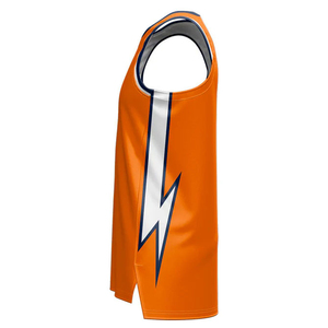 Camiseta de Baloncesto Sublimada Personalizada, 100% Poliéster, Naranja, 25 Nombres de Equipos, Unisex, Sin Mangas, Absorbe la Humedad, Cintura y Cuello Elásticos - Product Image 2