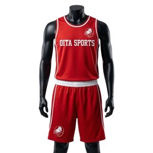 Ensemble uniforme de boxe rouge pour hommes, maillot sans manches et short, vêtements de sport d'entraînement, vêtements de performance pour les matchs - Product Image 1