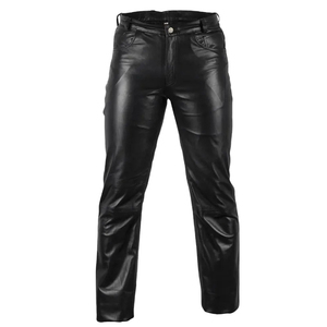 Mens Leather Pants Slim Fit <b>Trousers</b> Motorcycle Riding Pants Casual Fashion Streetwear Outdoor <b>Travel</b> Durable Comfortable Wear - Product Image 1