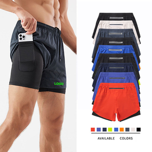 Pantalones Cortos Deportivos de Secado Rápido para Hombre, de Color Sólido, Tejidos, con Cordón Ajustable, Cintura Media y Bolsillos Laterales - Product Image 1