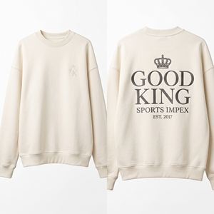 เสื้อสเวตเชิ้ตคอกลมทรงโอเวอร์ไซส์สำหรับผู้ชาย ผ้าคอตตอน ปักโลโก้ตามสั่ง สไตล์ลำลองแนวสตรีทแวร์ - Product Image 3