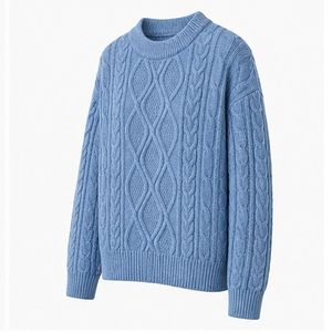 Breathable Men's Blue <b>Argyle</b> Winter Knitted <b>Sweater</b> Pullover <b>Sweater</b> Full Sleeve Thick Winter Wear Winter Knitted <b>Sweater</b> - Product Image 5