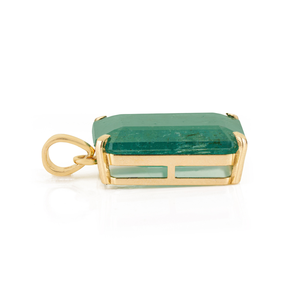 100% Precious Luxurious 15x18 mm Big Zambian <b>Emerald</b> Gemstone Statement <b>Pendant</b> Wedding Party Wear Jewelry 14K Yellow Gold - Product Image 5