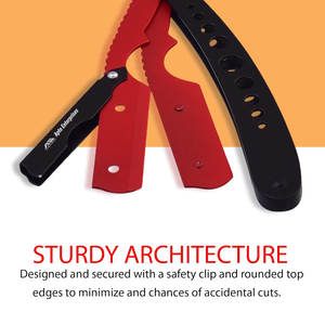 Vente en gros Rasoir droit pour hommes Rasoir droit pour barbe Noir et rouge pour hommes Rasoir de barbier à bord droit pour hommes - Product Image 3