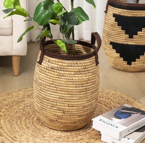 Cesta de almacenamiento de algas marinas de Jacinto versátil con marco para macetas de flores caseras o organizador de artículos diversos de lavandería - Product Image 6