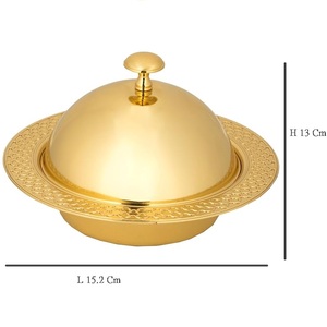 Tapa Circular de Acero Inoxidable Plateada, Hecha a Mano en India, Diseño Moderno de Lujo, Alta Durabilidad, para Fiestas, Bodas, Ensaladas - Product Image 5