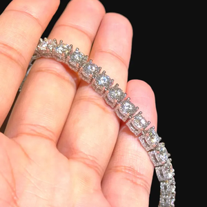 Round Cut Tennis Bracelet 925 Sterling Silver VVS Moissanite Diamond Hip Hop Luxury Unisex Wedding Jewelry Gift for <b>Men</b> - Product Image 5