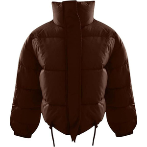 Hot Sale Women <b>Cropped</b> <b>Puffer</b> <b>Jacket</b> Comfortable and Fashionable Winter Wear with Hooded Collar Latest High Street Design - Product Image 5