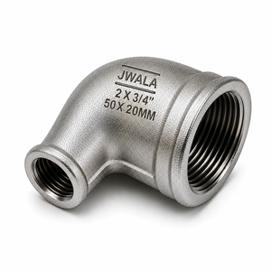 Raccord coudé réducteur Premium en acier inoxydable 50x20mm (2 x 3/4 pouces) fileté pour la manipulation de produits chimiques – Quincaillerie industrielle pour transfert de fluides - Product Image 3