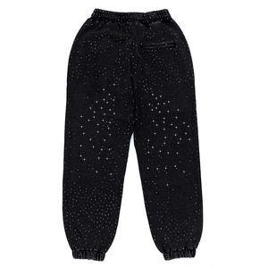Pantalones Deportivos Unisex con Estampado de Estrellas Negras, Cintura Elástica, Corte Holgado Informal, con Bolsillo Trasero con Cremallera, de Poliéster, para Otoño - Product Image 6