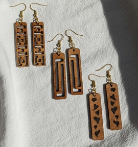 Pendientes de Madera con Forma de Búho, Cisne y Mariposa, Chapados en Oro, Joyería de Moda para Mujer, Regalo - Product Image 3
