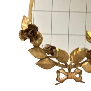 Reliable Quality Oval Metal Wall <b>Mirror</b> With <b>Gold</b> Floral Design Traditional Decorative Frame - Product Image 5