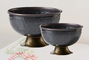 Cuenco de Cobre de Alta Calidad con Base de Bronce Martillado a Mano – Cuenco Metálico con Pedestal para Suculentas y Plantas - Product Image 4