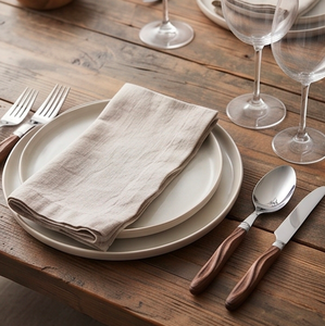 Ensemble de couverts en acier inoxydable avec manche brun, élégants ustensiles de cuisine et de table pour la maison - Product Image 3