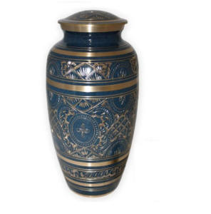 Urnas funerarias artesanales indias Urna de latón Precios bajos Diseño de girasol funerario de metal con urnas de cremación con acabado de Peltre - Product Image 4