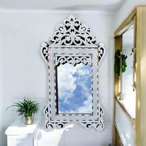 Royal Style Mother of Pearl Inlay Arabic Mirror Frame Premium Luxury Wall Mirror for Home Hotel and Office Decor - Product Image 1