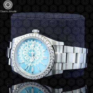Montre pour homme Charm Jewells en acier inoxydable, boîtier de 40 mm, accents de diamants, analogique, pour un style luxueux, mouvement mécanique, 10 bars - Product Image 5