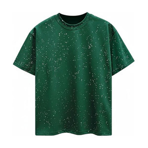 T-shirt surdimensionné à strass, dernier design, haute qualité, tendance, 100% coton, écologique, respirant, personnalisable sur le devant - Product Image 1