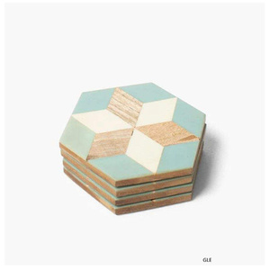 Modern High Quality Handmade Wooden Coasters with Bone Inlay Design 5mm Thickness Eco-Friendly for Home & Weddings - Product Image 1