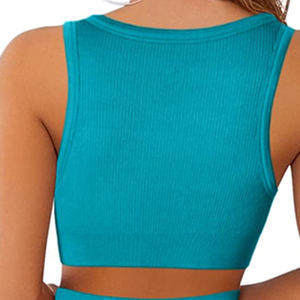Nouveauté : Ensemble de leggings de yoga et soutien-gorge de sport sur mesure, grande taille, uni, pour femmes, avec design sans couture, Spandex/Nylon OEM - Product Image 5