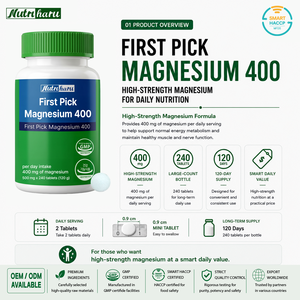 Magnesio 400 Tabletas, Suplemento Mineral de Alta Potencia para el Apoyo Muscular, Nervioso y Energético, Marca Privada OEM, Hecho en Corea, HACCP - Product Image 4